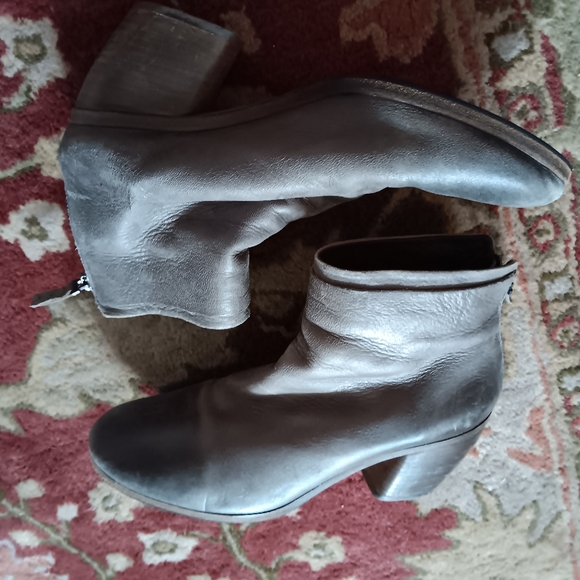 MARSELL Grey Leather Zip Ankle Boots 38.5 - Picture 2 of 5